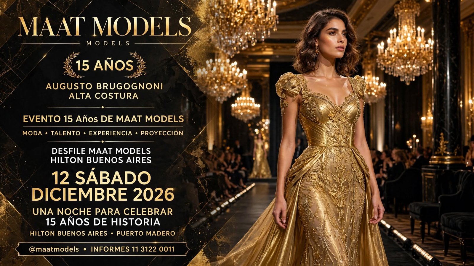 15 Años MAAT MODELS - Desfile Hilton Buenos Aires 12 Diciembre 2026